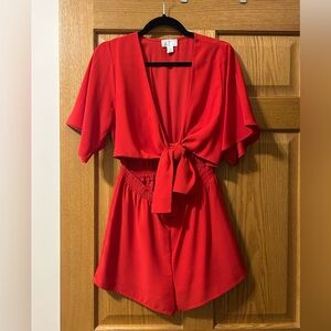 Red romper great condition size 4
